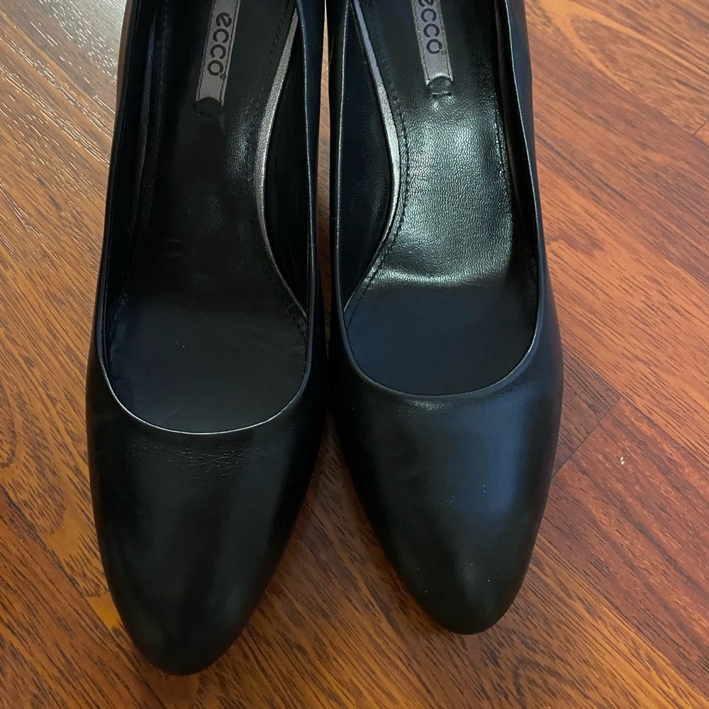 Ecco heels perfect for the office and very modest. I wore them to work maybe 6 x